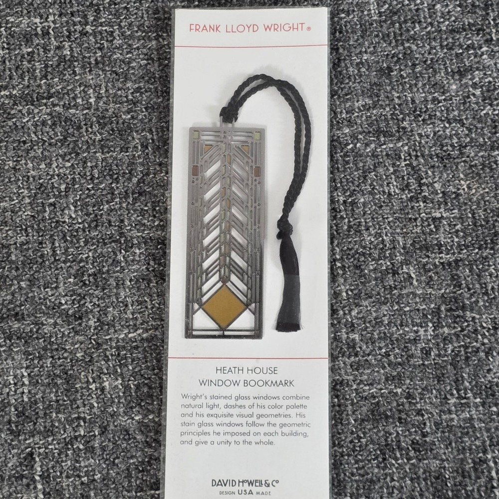 Frank Lloyd Wright Heath House Window Metal Bookmark BKS3402 David Howell USA